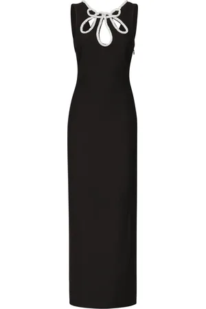 Guess Kjole, Dame, Sort, 2XL, Polyester, Sort ankel-lang kjole med rhinstensdetaljer