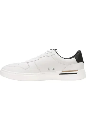 HUGO BOSS Sko, Herre, Hvid, 45 EU, Læder, Hvide Læder Lav-Top Sneakers