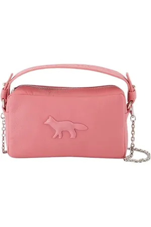 Maison Kitsuné Taske, Dame, Lyserød, ONE SIZE, Uld, Rosa læder skuldertaske