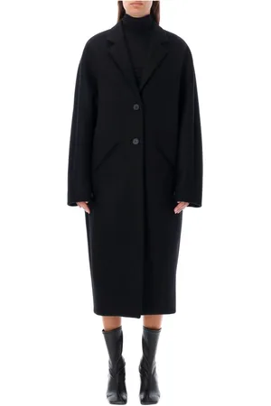 Courrèges Frakke, Dame, Sort, S, Uld, Sort Cocoon Frakke Yderbeklædning