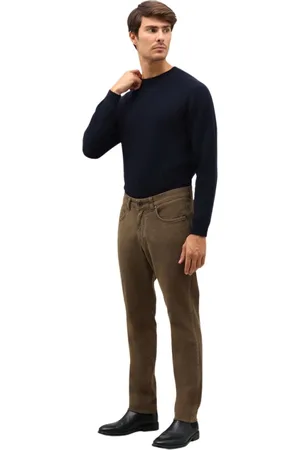 Boglioli Bukser, Herre, Brun, W38, Læder, Garment Dyed Corduroy 5-Pocket Bukser