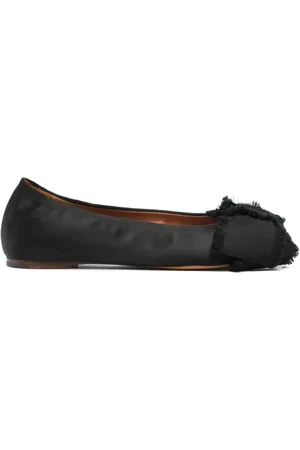 Lanvin Sko, Dame, Sort, 37 EU, Læder, Ballerina Flats med sløjfe-detalje