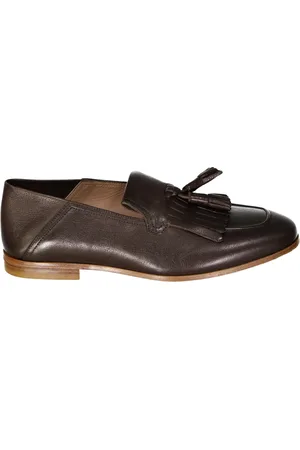 Salvatore Ferragamo Sko, Herre, Brun, 40 EU, Læder, Læder Loafers med Frynse Detaljer