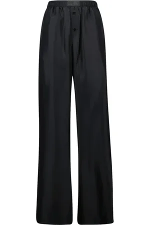 Maison Margiela Bukser, Dame, Sort, XS, Silke Bukser med Lige Ben