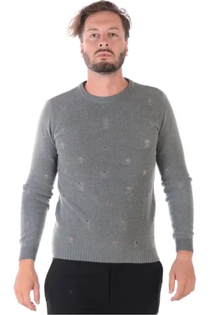D.A. Daniele Alessandrini Strik, Herre, Grå, S, Uld, Sweatshirts