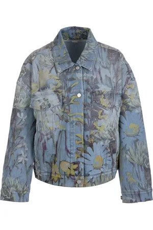 Stella McCartney Jakke, Dame, Blå, S, Bomuld, Rewild Flora Printed Oversized Jakke