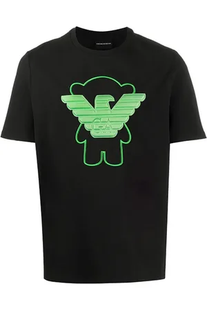 Emporio Armani Top, Herre, Sort, L, Bomuld, Manga Bear T-Shirt