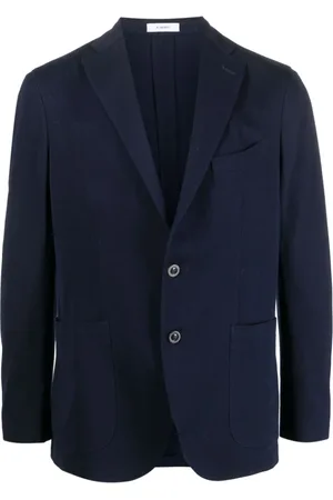 Boglioli Jakke, Herre, Blå, L, Bomuld, Blå Bomulds Single-Breasted Blazer
