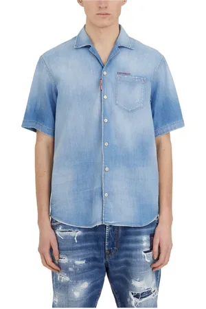 Dsquared2 Skjorte, Herre, Blå, M, Denim, Denim Bowling Skjorte