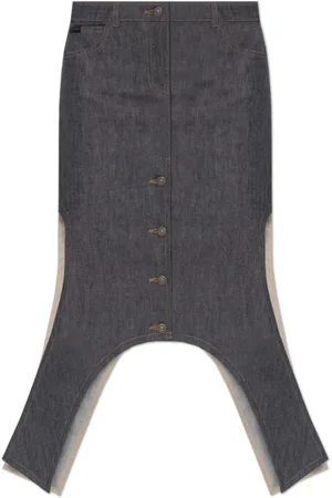 Courrèges Nederdel, Dame, Blå, W27, Denim, Asymmetrisk Denim Nederdel