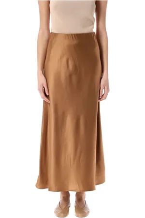 By Malene Birger Nederdel, Dame, Brun, XS, Uld, Elastisk Talje A-Line Nederdel