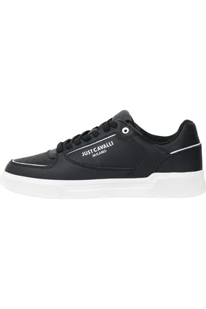 Roberto Cavalli Sko, Herre, Sort, 42 EU, Læder, Sorte minimalistiske sneakers moderne design