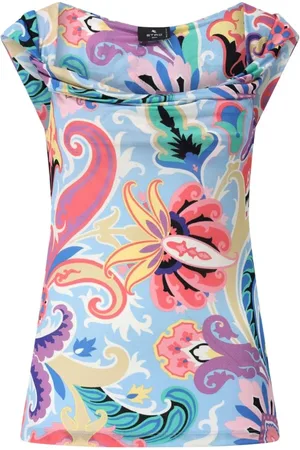 Etro Top, Dame, Flerfarvet, L, Paisley Vandfaldstop