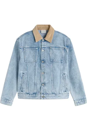 Drôle de Monsieur Jakke, Herre, Blå, M, Denim, Vintage Denim Jakke Urban Style