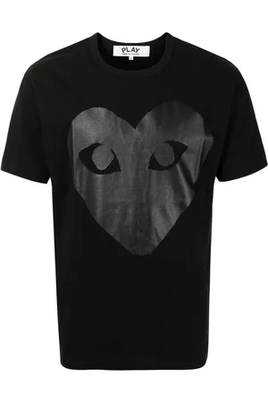 Comme des Garçons Top, Herre, Sort, S, Bomuld, Faded Heart Tee