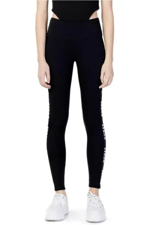 Guess Bukser, Dame, Sort, M, Bomuld, Sort leggings i bomuldsblanding med elastisk linning