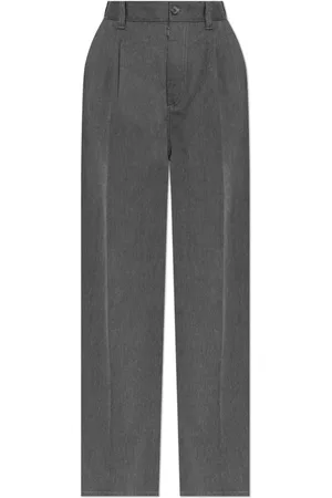 Maison Margiela Bukser, Dame, Grå, S, Bomuld, Wide-leg bukser