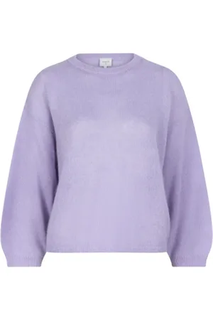 Dante 6 Strik, Dame, Lilla, S, Uld, Alpaca Sweater med Åben Ryg
