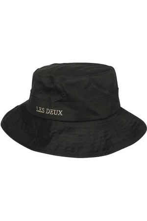 Les Deux Tilbehør, Herre, Sort, ONE SIZE, Bomuld, Kontrastfarvet Logo Bucket Hat