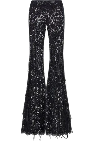 Roberto Cavalli Bukser, Dame, Sort, XS, Bomuld, Sort Blondebukser Lavet i Italien