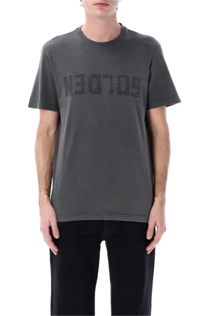 Golden Goose Top, Herre, Grå, M, Bomuld, T-shirt med forstyrrede detaljer
