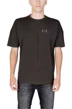 EA7 Top, Herre, Grå, S, Bomuld, Kortærmet bomulds T-shirt