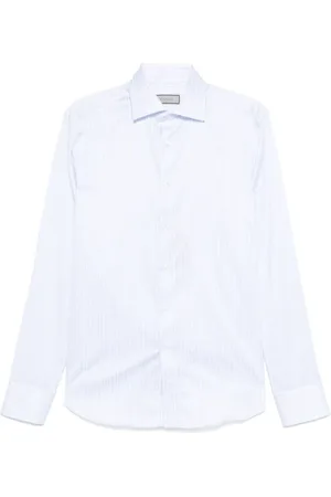 Finamore Skjorte, Herre, Blå, XL, Klassisk Blå Button-Up Skjorte