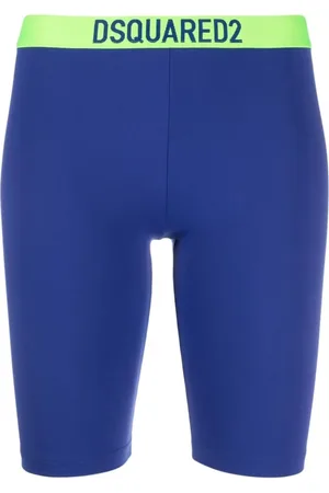 Dsquared2 Sport, Dame, Blå, M, Nylon, Logo-waistband Cykelshorts