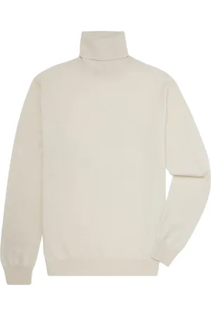 Brooks Brothers Strik, Herre, Hvid, XL, Cashmere, Cashmere Turtleneck Sweater