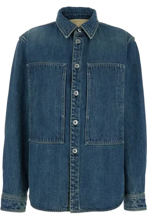 Jil Sander Bluser & Skjorter, Dame, Blå, S, Denim, Blå Denim Skjorte med Klassisk Krave