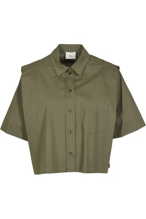8PM Bluser & Skjorter, Dame, Grøn, XS, Bomuld, Militærstil Skjorte