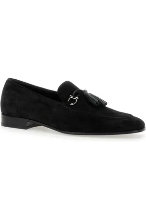 Salvatore Ferragamo Sko, Herre, Sort, 40 EU, Suede, Sort Suede Loafers med Gancini-detalje