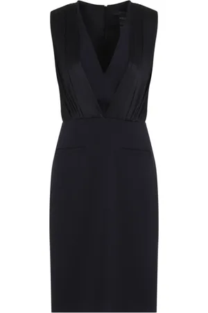 Max Mara Kjole, Dame, Sort, XS, Polyester, Elegant Midi Kjole