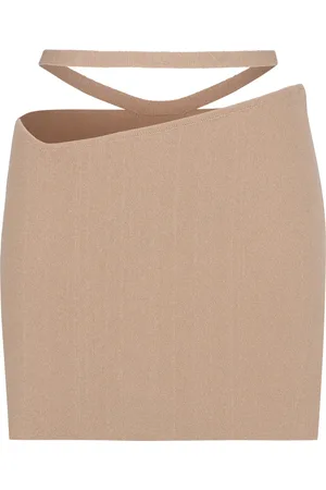 ANDREA ADAMO Nederdel, Dame, , S, Polyester, Udskåret Strikket Mini Nederdel