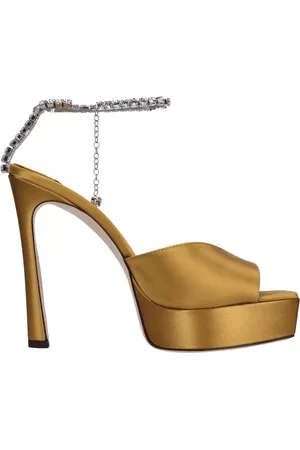 Jimmy Choo Sko, Dame, Gul, 39 EU, Uld, Sandal Guld