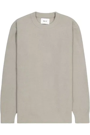 NN.07 Strik, Herre, Grå, XL, Uld, Blød Rund Hals Sweater - Danny