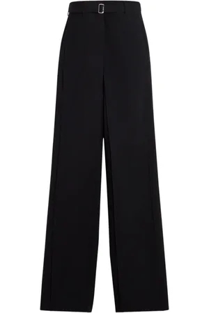 Lanvin Bukser, Dame, Sort, M, Uld, Stilfulde bukser med lommer og knaplukning