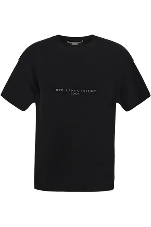Stella McCartney Top, Dame, Sort, XS, Uld, Crewneck T-shirt med sænkede skuldre