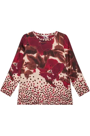 Maliparmi Top, Dame, Flerfarvet, S, Uld, Stilfuld Fashion Collection Langærmet Top