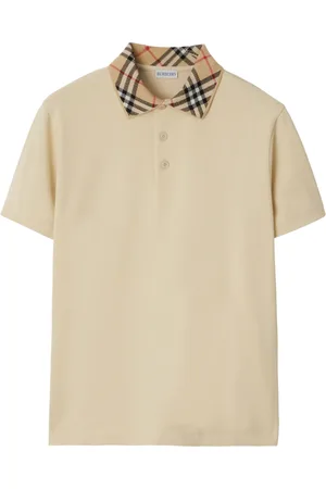 Burberry Top, Herre, , M, Bomuld, Check Knit Polo Shirt