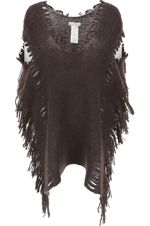 LIVIANA CONTI Strik, Dame, Brun, S/M, Uld, Modern Strikjakke