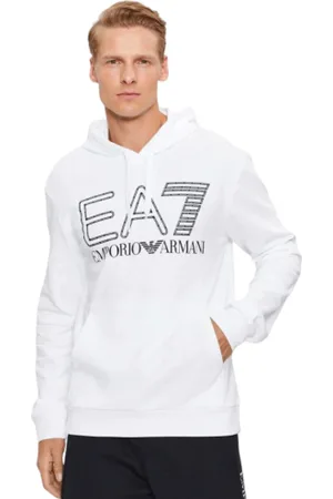 EA7 Sweathshirts & Hoodies, Herre, Hvid, XS, Bomuld, Hoodie