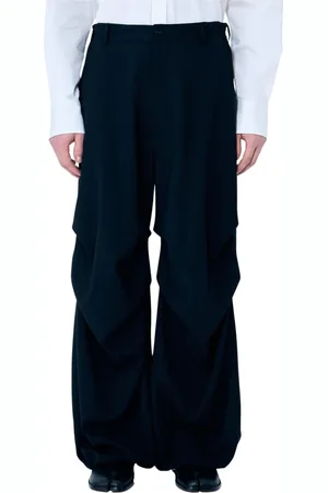 Maison Margiela Bukser, Herre, Sort, XL, Uld, Uldne bukser med tilspidsede ben