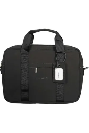 Les Deux Taske, Herre, Sort, ONE SIZE, Nylon, Nylon Briefcase med Aftagelig Logo Charm