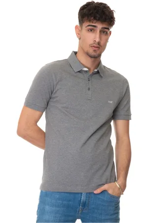 FAY Top, Herre, Grå, S, Bomuld, Kortærmet poloshirt