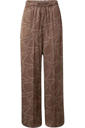 Calvin Klein Bukser, Dame, Brun, S, Wide Leg Viscose Twill Bukser