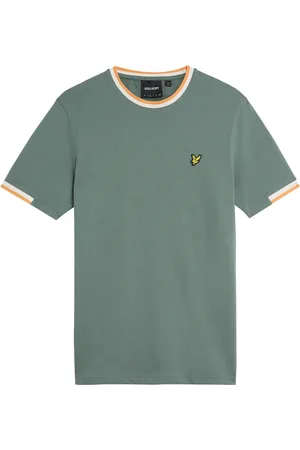 Lyle & Scott Top, Herre, Grøn, L, Bomuld, Half Tipped T-shirt