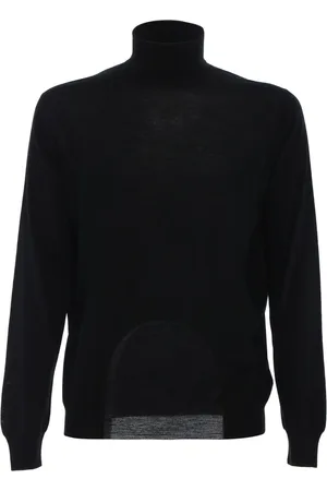 FEDELI Strik, Herre, Sort, 4XL, Uld, Turtleneck Sweater