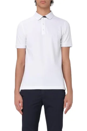 FAY Top, Herre, Hvid, M, Hvid Polo Shirt