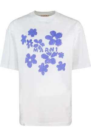 Marni Top, Dame, Hvid, XS, Bomuld, Logo Print T-Shirt